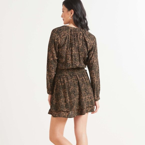 Rails Jasmine Smocked Waist Long Sleeve Mini Fall dress Size Large - Picture 4 of 8